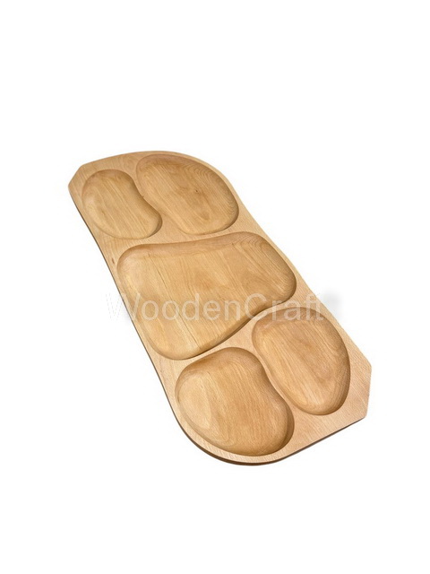 Platou lemn 5 compartimente 66x30cm - imagine 2