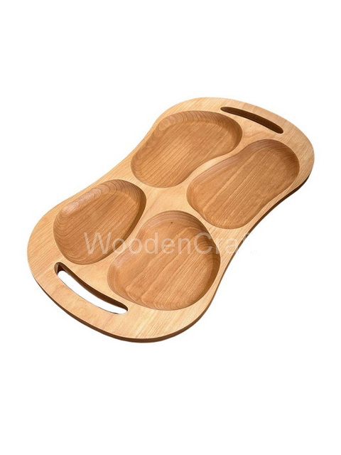 Platou lemn compartimente 59x33cm - imagine 2