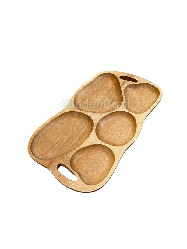 Platou lemn compartimente 51x29cm - imagine 2