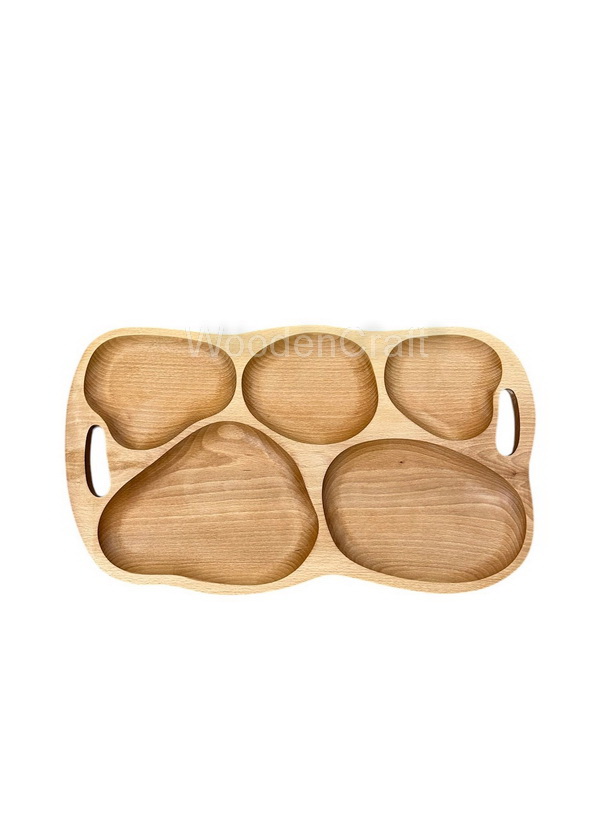 Platou lemn compartimente 51x29cm - imagine 3