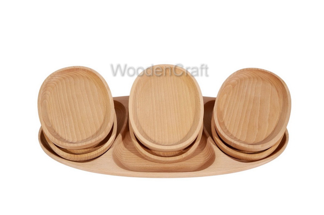 Set platou lemn 6+1 oval - imagine 2