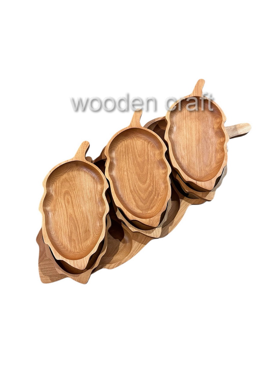 Set platou lemn 6+1 farfurie - imagine 2